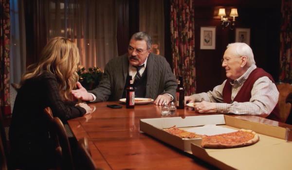 (L-R): Vanessa Ray as Eddie Tom Selleck as Frank Reagan, Len Cariou as Henry Reagan